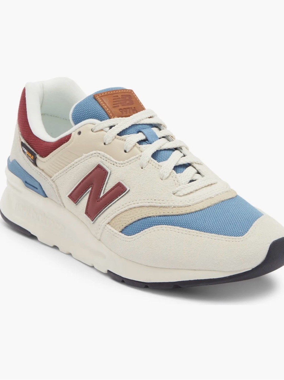 New Balance Men's Cream, Blue & Burgundy Casual Sneakers